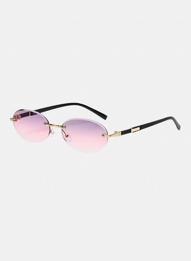 korico Vira Pink Rimless Oval Sunglasses - Image 1